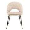Lot 2 chaises velours beige TOM - Pieds acier noir