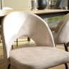 Lot 2 chaises velours beige TOM - Pieds acier noir