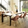 TOM - Set of 2 Mahogany Velvet Chairs