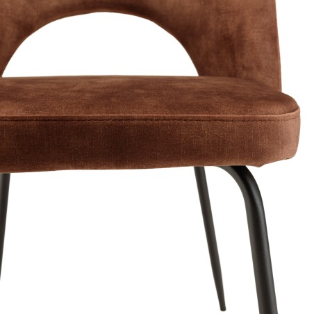 Lot 2 chaises velours acajou dossier ouvert