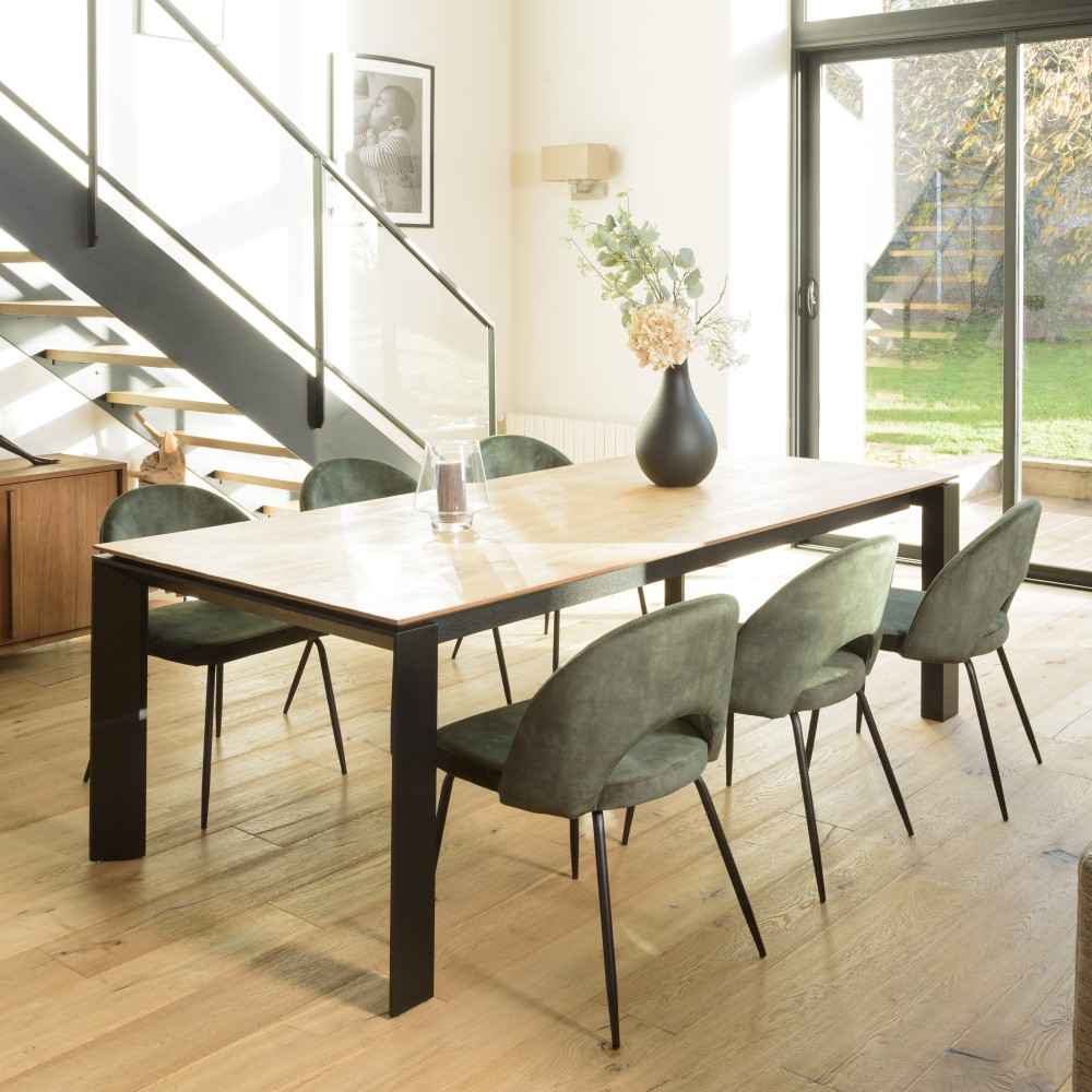 Lot 2 chaises velours vert sapin TOM Lot 2 chaises velours vert sapin TOM