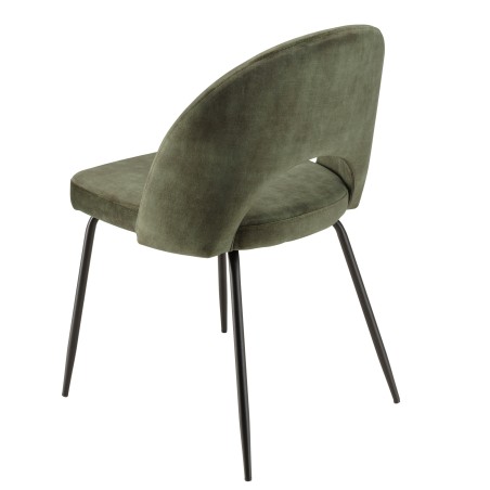 Lot 2 chaises velours vert sapin TOM