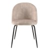 Lot 2 chaises velours beige TOM - Dossier arrondi - Pieds acier noir