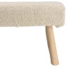 Banc SACHA en laine texturée ivoire 120x40cm