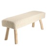 SACHA Bench 120x40cm - Textured Ivory Wool with Natural Wooden Legs
