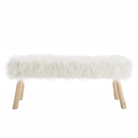 Banc SACHA peau de mouton ivoire 120x40cm