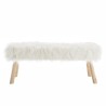 Banc SACHA peau de mouton ivoire 120x40cm