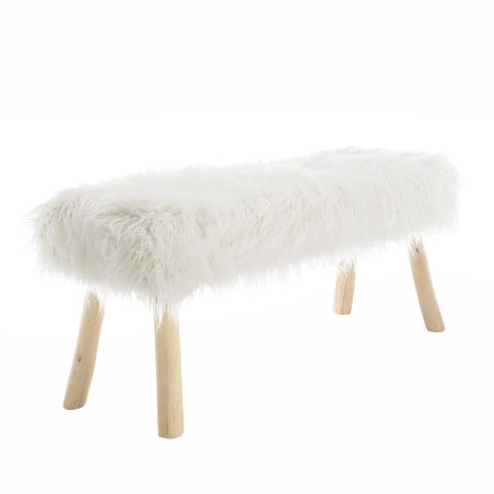 SACHA Bench 120x40cm Ivory Sheepskin
