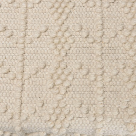 Banc SACHA 120x40cm laine motifs losanges ivoire