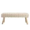 Banc SACHA 120x40cm laine motifs losanges ivoire