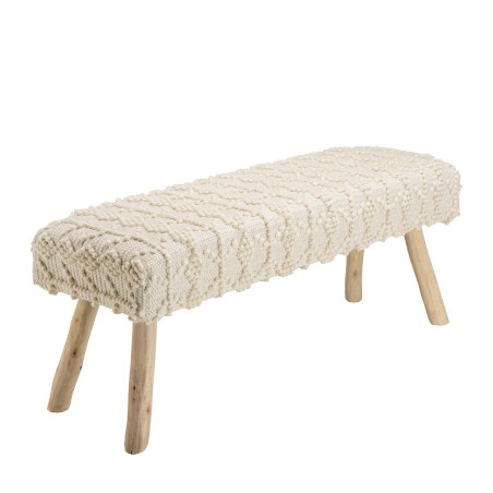 SACHA Bench 120x40cm Ivory Wool | Elegant and Comfortable