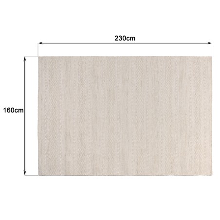 SACHA Rectangular Rug 160x230cm Textured Wool in Beige Shades
