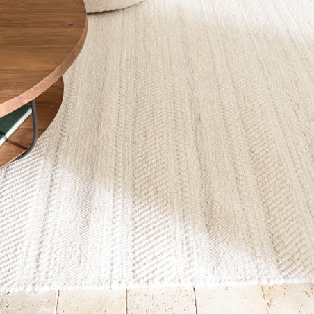 Tapis rectangulaire laine texturée beige 200x290cm