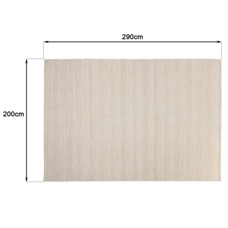 SACHA Rectangular Rug 200x290cm Textured Wool in Beige Shades