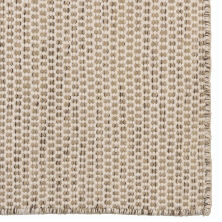 Quentin Rectangular Rug - 200 x 290 cm - Woven Wool - White/Mottled Brown