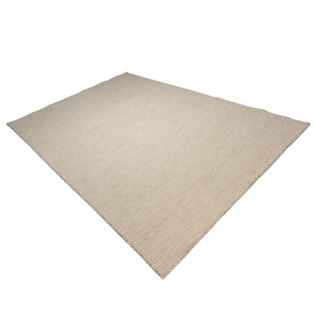 Quentin Rectangular Rug - 200 x 290 cm - Woven Wool - White/Mottled Brown