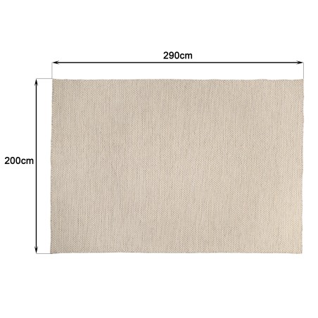 Tapis rectangulaire QUENTIN 200x290cm laine blanc/marron chiné
