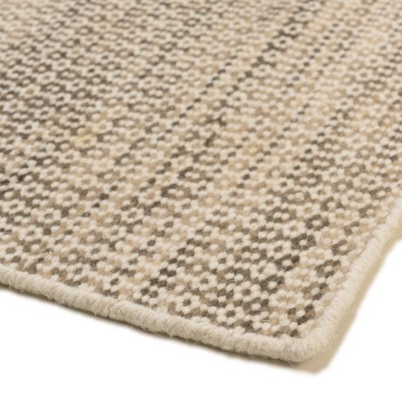 Tapis QUENTIN en laine tissée blanc et kaki 160x230cm