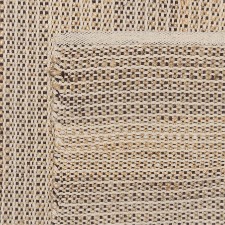 Tapis QUENTIN 200x290cm jute et coton - Sable/Ivoire/Noir