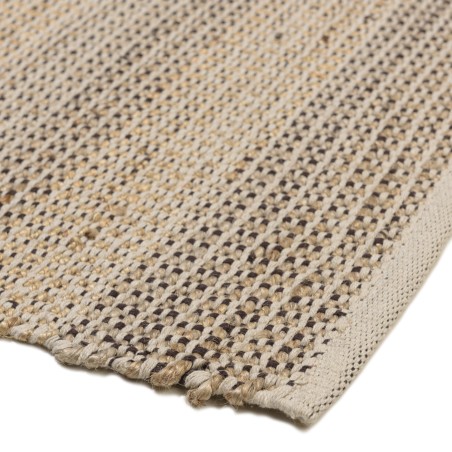 Quentin Rectangular Rug 200x290cm - Jute & Cotton in Sand/Ivory/Black