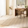 Tapis QUENTIN 200x290cm jute et coton - Sable/Ivoire/Noir