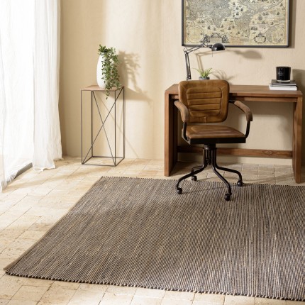 Quentin Rectangular Rug 200x290 cm - Jute & Cotton - Sand & Black