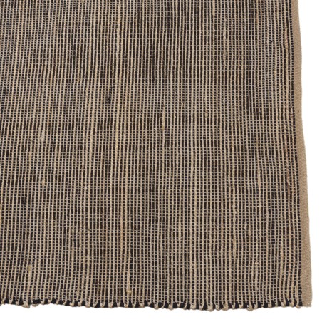 Tapis QUENTIN en jute et coton 200x290cm - Sable et noir