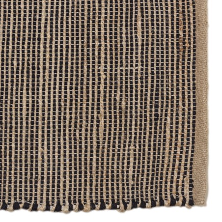 Tapis QUENTIN en jute et coton 200x290cm - Sable et noir
