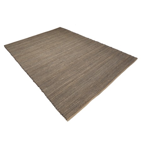 Tapis QUENTIN en jute et coton 200x290cm - Sable et noir