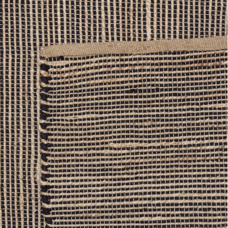 Quentin Rectangular Rug 200x290 cm - Jute & Cotton - Sand & Black