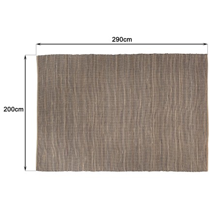 Quentin Rectangular Rug 200x290 cm - Jute & Cotton - Sand & Black