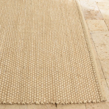 Tapis QUENTIN 160x230cm en jute et coton beige