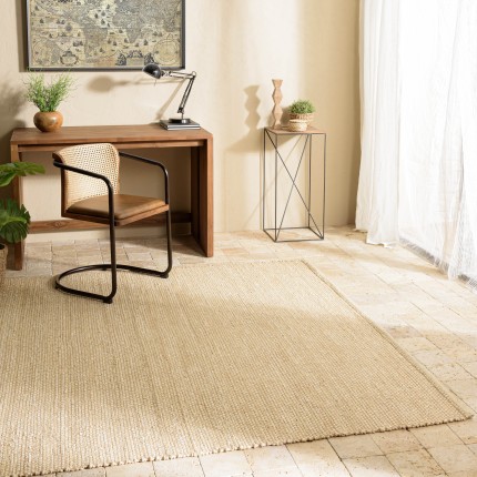 Quentin Rectangular Rug 200x290cm - Beige Jute and Cotton