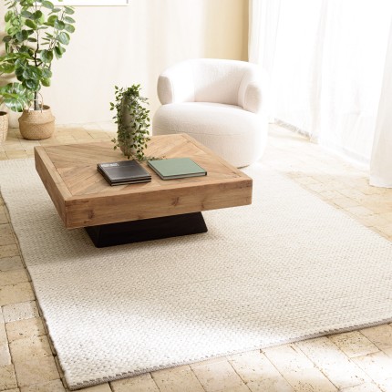 Quentin Rectangular Rug 160x230cm - Ecru Woven Wool