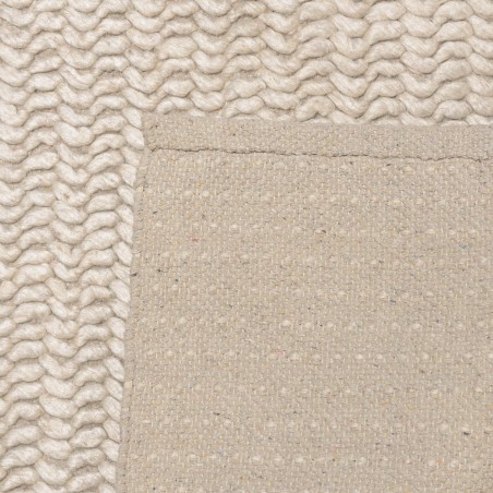Tapis rectangulaire QUENTIN en laine tissée beige 160x230cm