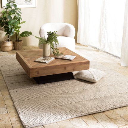 Tapis QUENTIN en laine tissée 160x230cm - Couleur lin