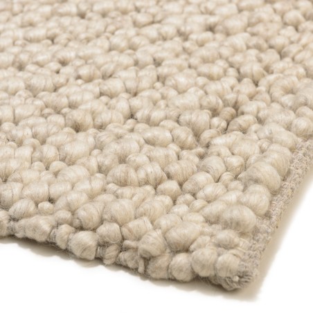 Quentin Rectangular Rug 200x290cm - Beige Looped Wool