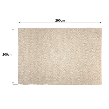 Tapis rectangulaire QUENTIN en laine bouclée beige 200x290cm