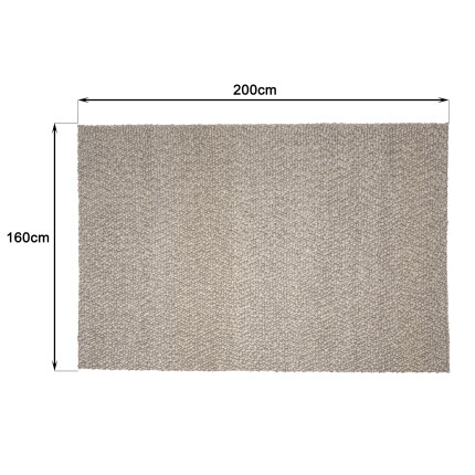 Tapis QUENTIN en laine bouclée taupe 160x230cm