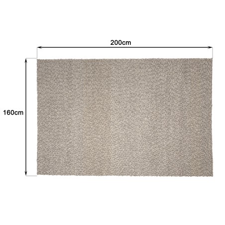 Quentin Rectangular Rug 160x230cm - Taupe Looped Wool