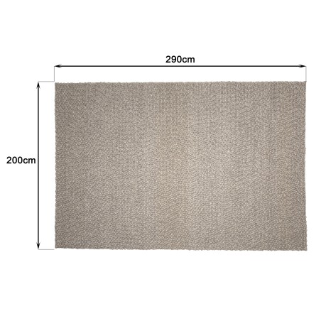 Tapis rectangulaire QUENTIN 200x290cm en laine bouclée taupe