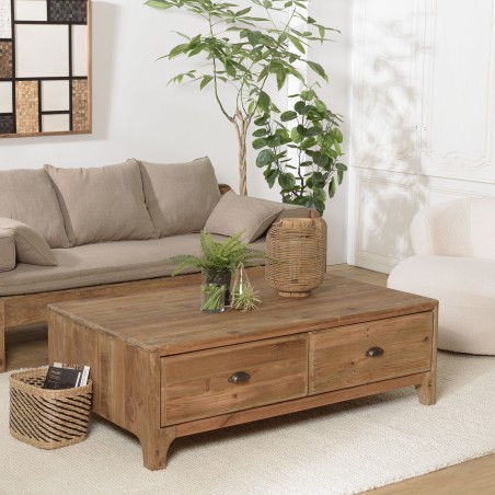SANDY Rectangular Coffee Table 140x85cm - Recycled Pine Wood