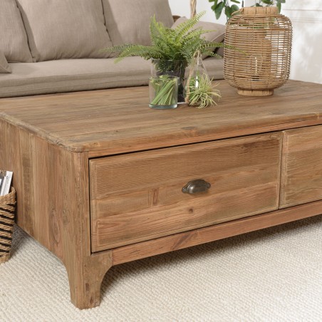 SANDY Rectangular Coffee Table 140x85cm - Recycled Pine Wood