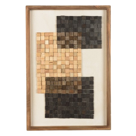 SANDY Wall Decoration No. 1 42x62cm Beige/Black Mosaic Recycled Pine
