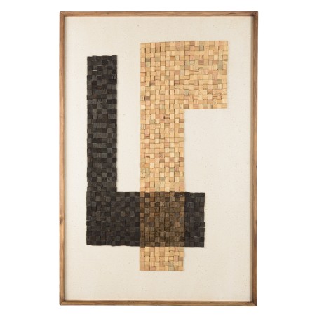 Décoration murale SANDY 82x122cm mosaïque beige/noire en Pin recyclé