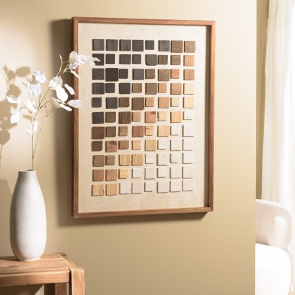 SANDY Wall Decoration 62x82cm Mosaic Gradient in Recycled Pine