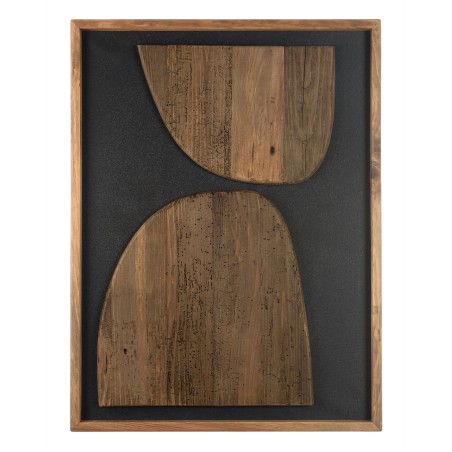SANDY Wall Decoration 62x82cm - Recycled Pine Shapes on Black Background