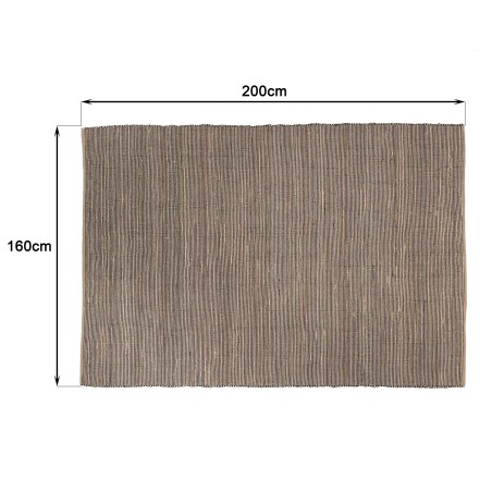 QUENTIN Rectangular Rug 160x230cm Jute Cotton Sand Black