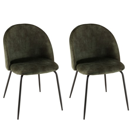 Lot 2 chaises velours vert sapin