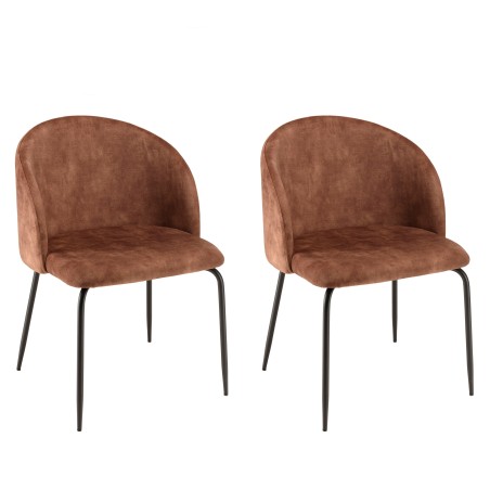 Lot 2 chaises velours acajou TOM - Confort et élégance